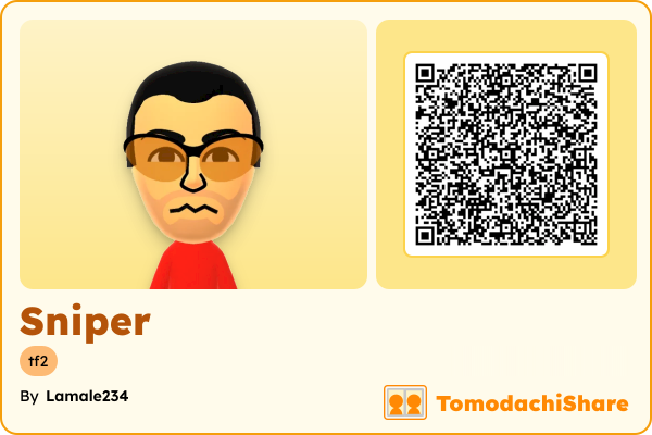 Sniper, a male Mii  with tags: tf2