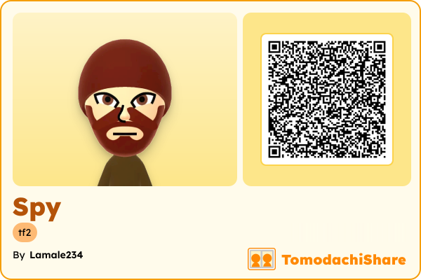 Spy, a male Mii  with tags: tf2