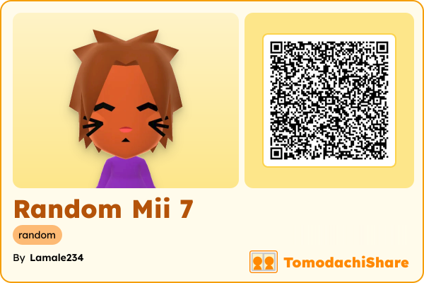 Random Mii 7, a female Mii  with tags: random