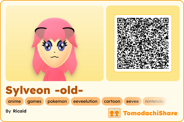 Sylveon -old-, a female Mii  with tags: anime, games, pokemon, eeveelution, cartoon, eevee, nintendo