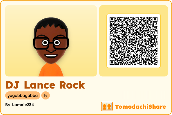 DJ Lance Rock, a male Mii  with tags: yogabbagabba, tv