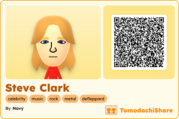 Steve Clark, a male Mii  with tags: celebrity, music, rock, metal, defleppard