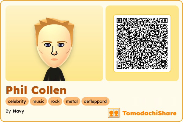 Phil Collen, a male Mii  with tags: celebrity, music, rock, metal, defleppard
