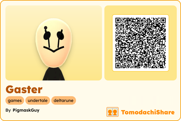 Gaster, a male Mii  with tags: games, undertale, deltarune