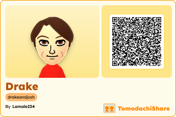 Drake, a male Mii  with tags: drakeandjosh