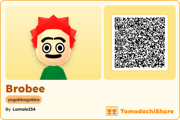 Brobee, a male Mii  with tags: yogabbagabba