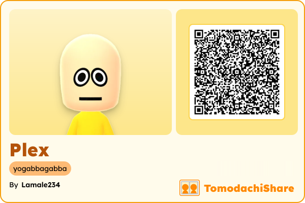 Plex, a male Mii  with tags: yogabbagabba