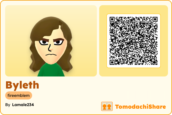 Byleth, a female Mii  with tags: fireemblem