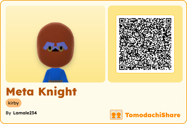 Meta Knight, a male Mii  with tags: kirby