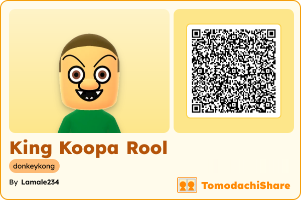 King Koopa Rool, a male Mii  with tags: donkeykong