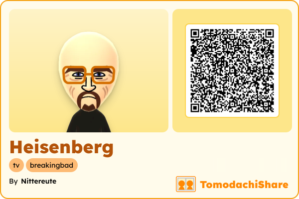 Heisenberg, a male Mii  with tags: tv, breakingbad