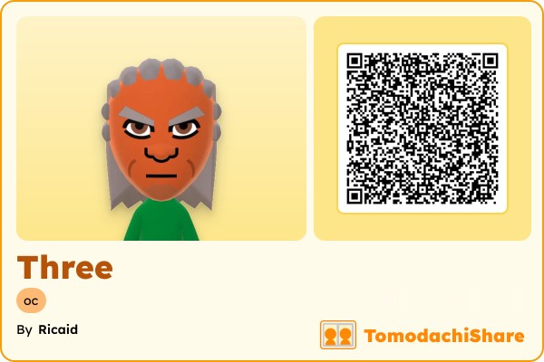 Three, a male Mii  with tags: oc
