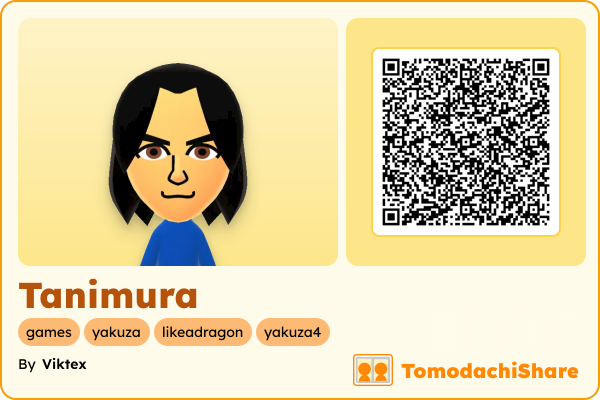 Tanimura, a male Mii  with tags: games, yakuza, likeadragon, yakuza4