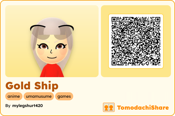 Gold Ship, a female Mii  with tags: anime, umamusume, games