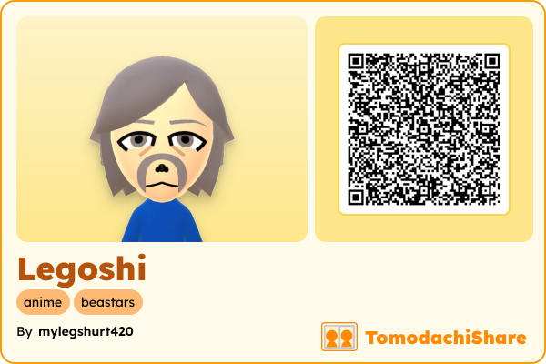 Legoshi, a male Mii  with tags: anime, beastars