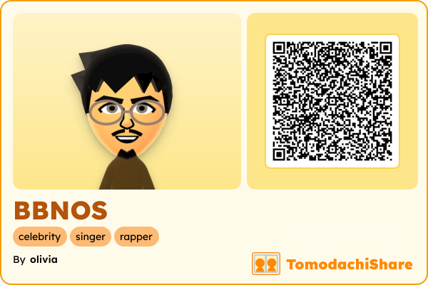 BBNOS, a male Mii  with tags: celebrity, singer, rapper