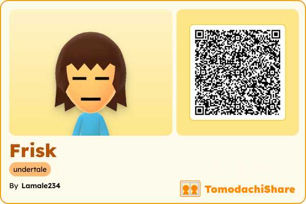 Frisk, a male Mii  with tags: undertale