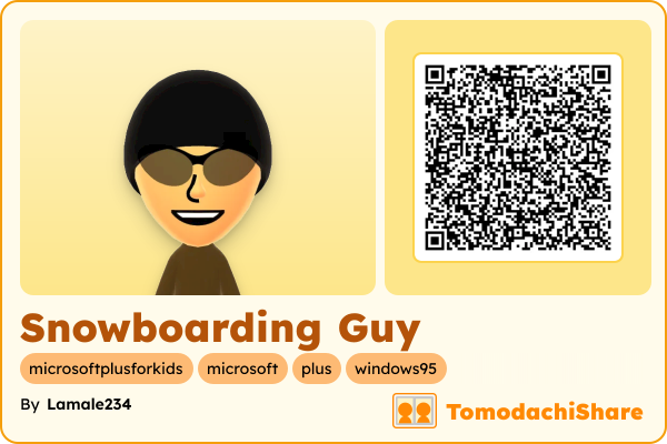 Snowboarding Guy, a female Mii  with tags: microsoftplusforkids, microsoft, plus, windows95