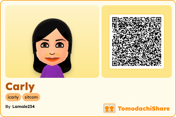 Carly, a female Mii  with tags: icarly, sitcom