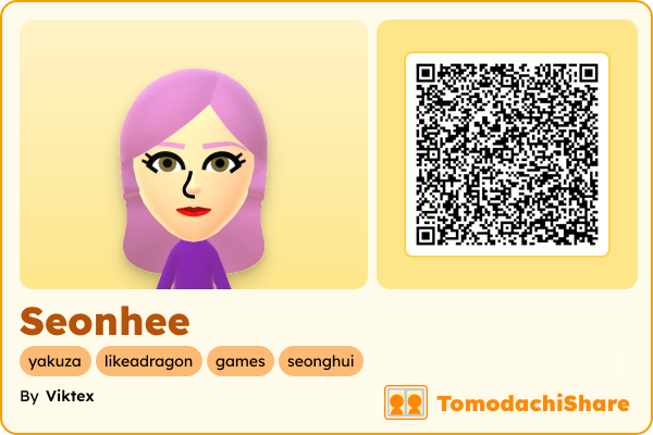 Seonhee, a female Mii  with tags: yakuza, likeadragon, games, seonghui