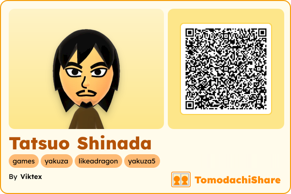 Tatsuo Shinada, a male Mii  with tags: games, yakuza, likeadragon, yakuza5