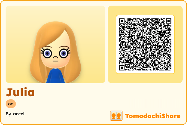 Julia, a female Mii  with tags: oc
