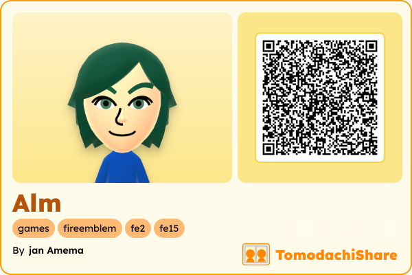 Alm, a male Mii  with tags: games, fireemblem, fe2, fe15