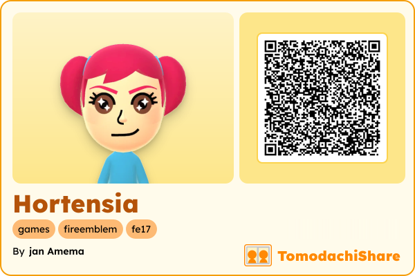 Hortensia, a female Mii  with tags: games, fireemblem, fe17