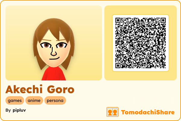 Akechi Goro, a male Mii  with tags: games, anime, persona