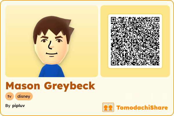 Mason Greybeck, a male Mii  with tags: tv, disney