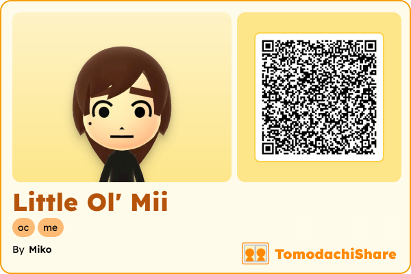 Little Ol' Mii, a male Mii  with tags: oc, me