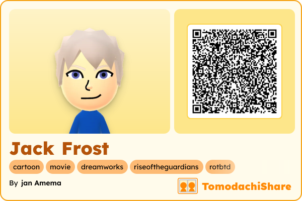 Jack Frost, a male Mii  with tags: cartoon, movie, dreamworks, riseoftheguardians, rotbtd