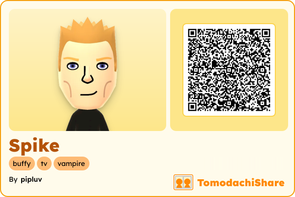 Spike, a male Mii  with tags: buffy, tv, vampire