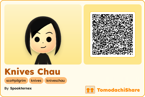 Knives Chau, a female Mii  with tags: scottpilgrim, knives, kniveschau