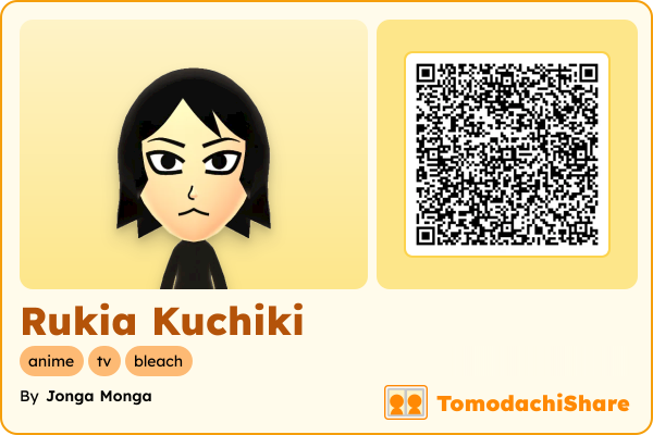 Rukia Kuchiki, a female Mii  with tags: anime, tv, bleach