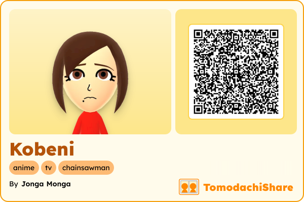 Kobeni, a female Mii  with tags: anime, tv, chainsawman