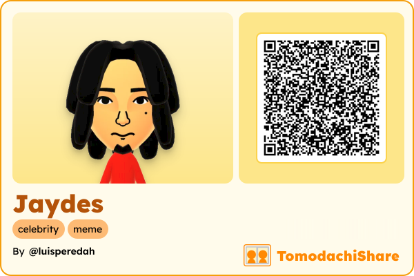 Jaydes, a male Mii  with tags: celebrity, meme
