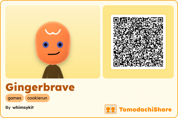 Gingerbrave, a male Mii  with tags: games, cookierun