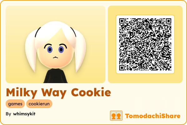 Milky Way Cookie, a female Mii  with tags: games, cookierun