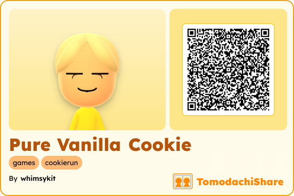 Pure Vanilla Cookie, a male Mii  with tags: games, cookierun