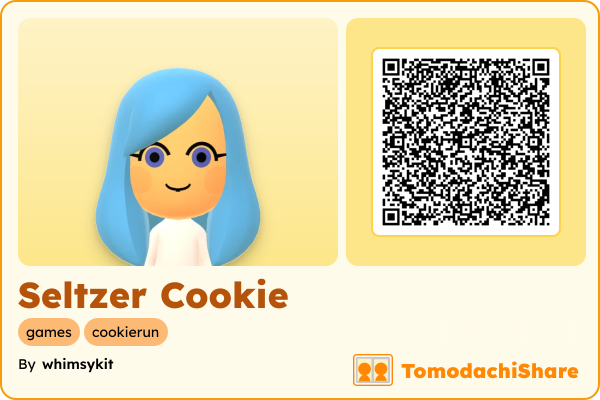 Seltzer Cookie, a female Mii  with tags: games, cookierun