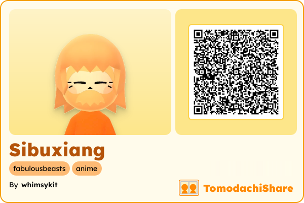 Sibuxiang, a male Mii  with tags: fabulousbeasts, anime