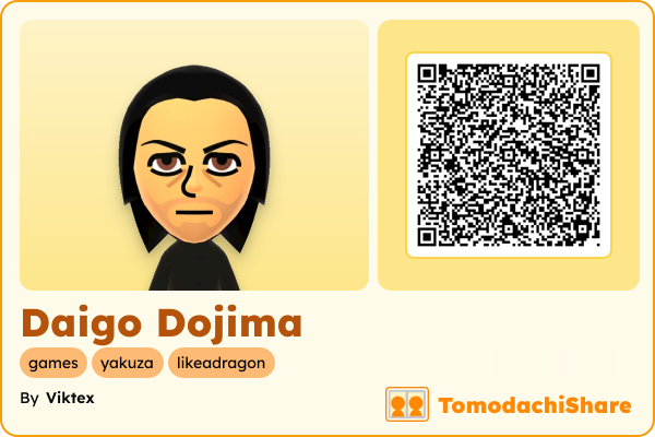 Daigo Dojima, a male Mii  with tags: games, yakuza, likeadragon