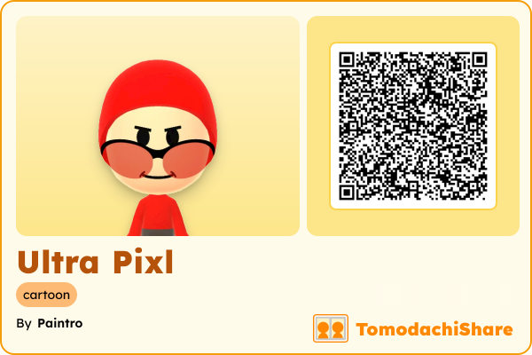 Ultra Pixl, a male Mii  with tags: cartoon