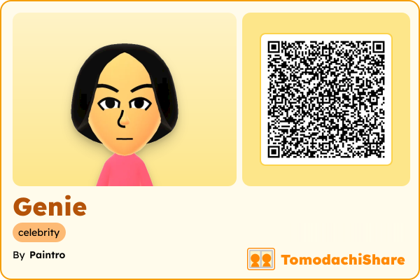 Genie, a male Mii  with tags: celebrity
