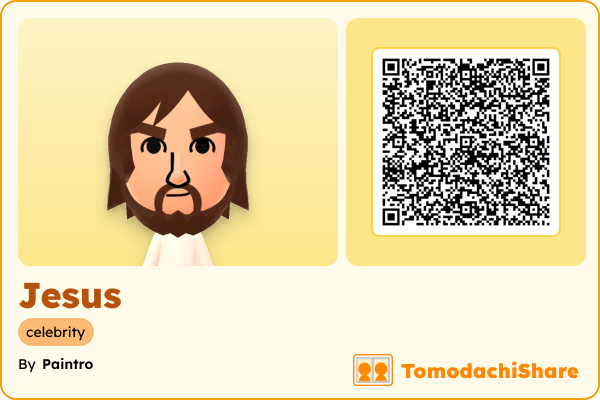 Jesus, a female Mii  with tags: celebrity