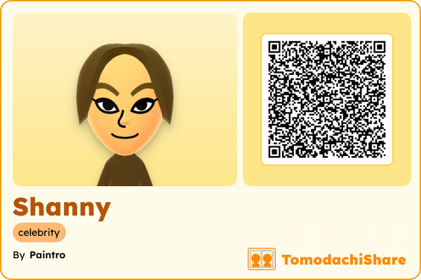 Shanny, a female Mii  with tags: celebrity