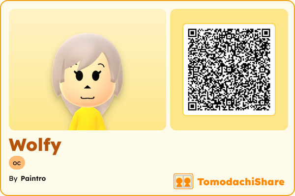 Wolfy, a female Mii  with tags: oc