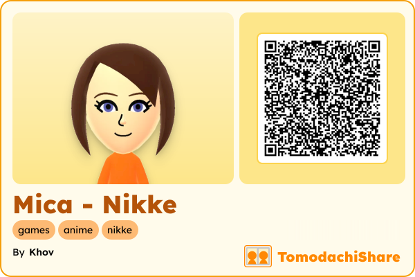 Mica - Nikke, a female Mii  with tags: games, anime, nikke