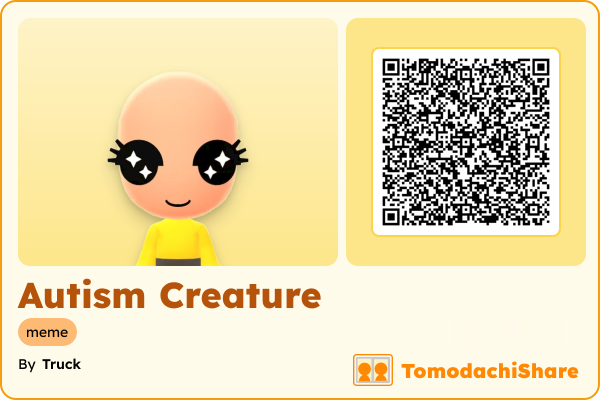 Autism Creature, a male Mii  with tags: meme